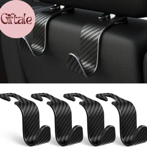4-Pack Car Headrest Hooks Vehicle Storage Organizer for Purses Handbags Grocerie
