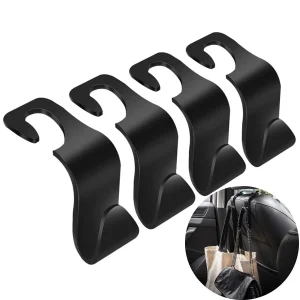 Car Seat Headrest Hooks Back Seat Organizer Hooks for Purse Bags Grocery, 4 Pack