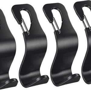 4 Pack Car Back Seat Headrest Hook Hanger for Purse Grocery Bag Handbag Hat
